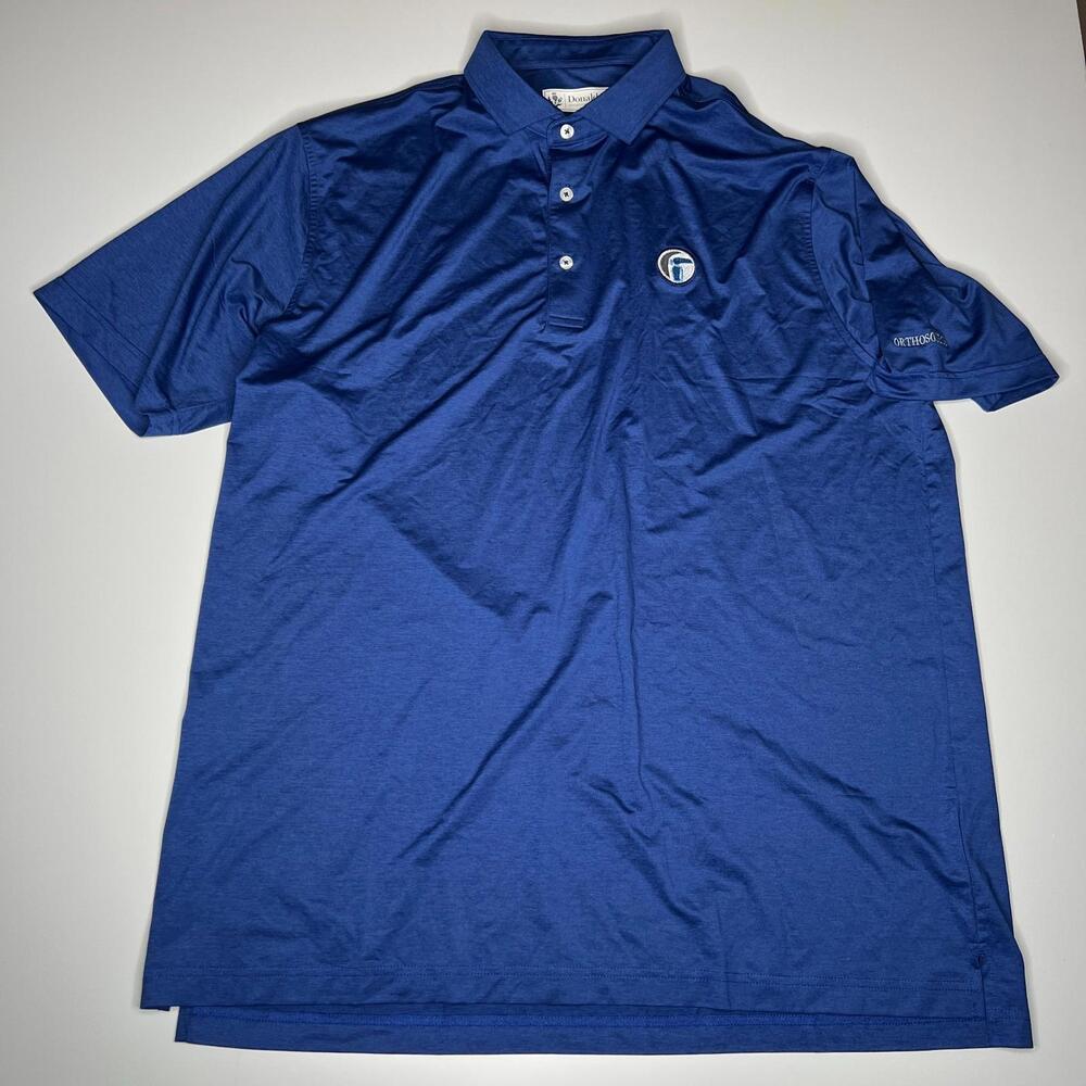 Donald Ross Sportswear Golf Polo Shirt Blue Embroidered Orthosource Logo Size L